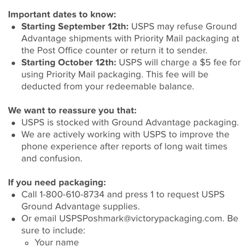 Shipping update. Sept